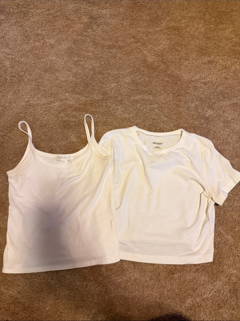 Forever 21 White Tank Top & White Short Sleeve Tee Set